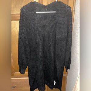 Black Open Cardigan